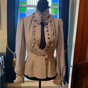 ALICE by Temperley Ruffled Cream Blouse